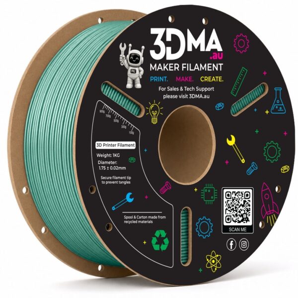 3DMA Alloy PLA Heritage Green 3D printer filament spool