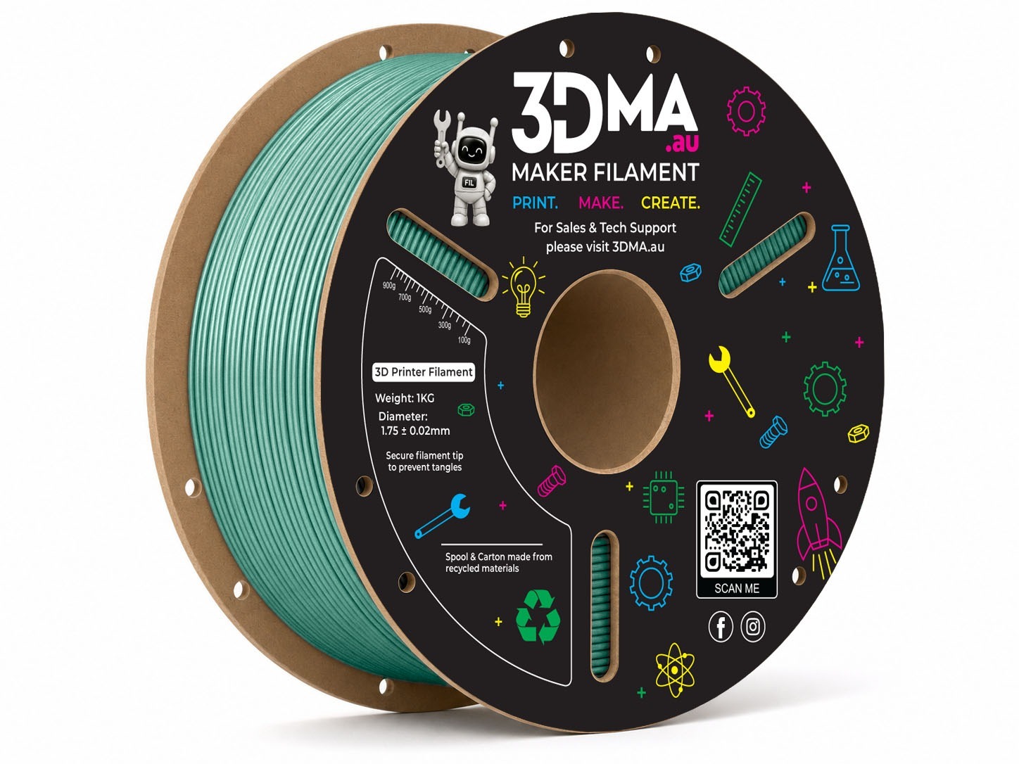 3DMA 3DMA - Alloy PLA - Heritage Green - 1.75 mm - 1000 g