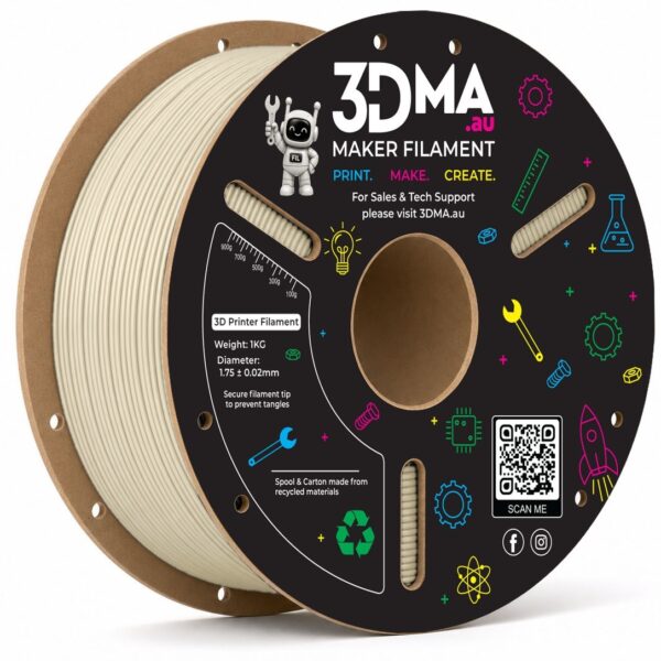 3DMA Core PLA Beige 3D printer filament spool