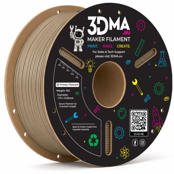 3DMA Core PLA Desert Brown 3D printer filament spool