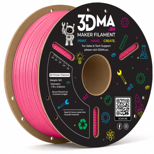 3DMA Core PLA Flamingo Pink 3D printer filament spool