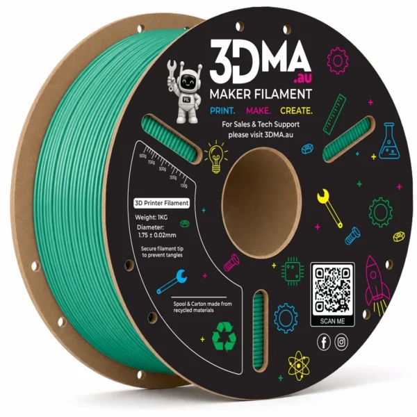 3DMA Core PLA Green 3D printer filament spool