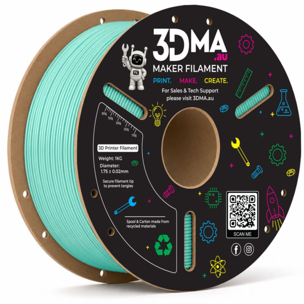 3DMA Core PLA Lagoon Green 3D printer filament spool