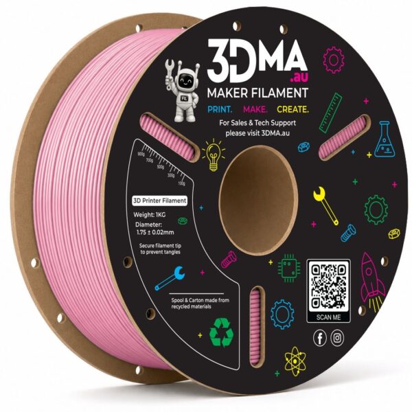 3DMA Core PLA Pink 3D printer filament spool