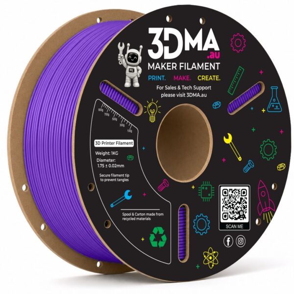 3DMA Core PLA Purple 3D printer filament spool