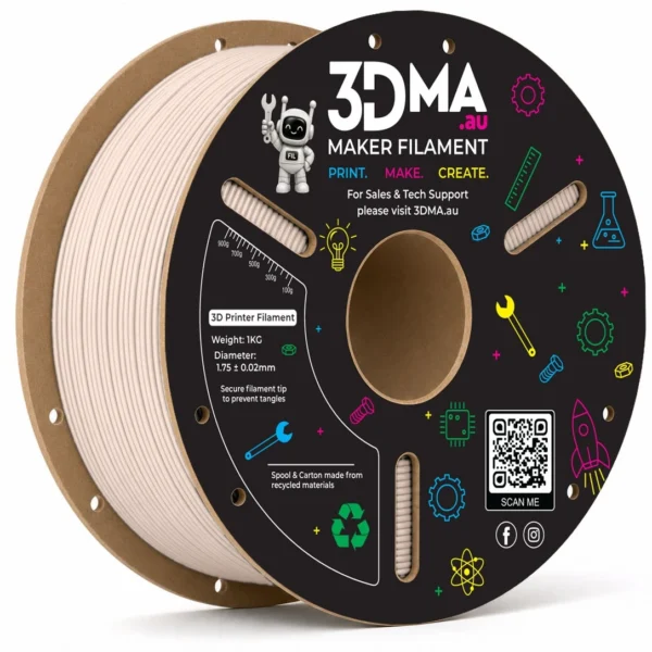 3DMA Matte PLA Biscotti Beige 3D printer filament spool