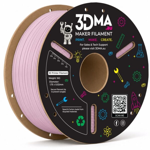 3DMA Matte PLA Blossom Pink 3D printer filament spool