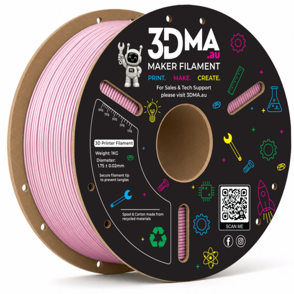 3DMA Silk PLA Blush Pink 3D printer filament spool