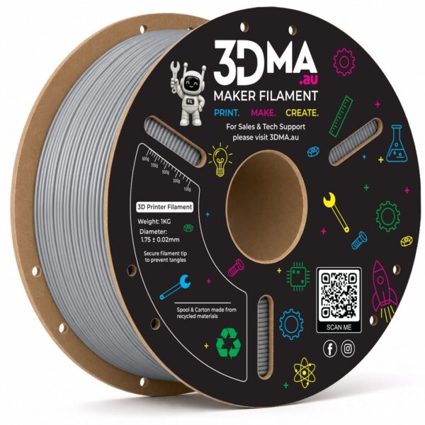 3DMA Ultra ABS High Flow Grey 3D printer filament spool
