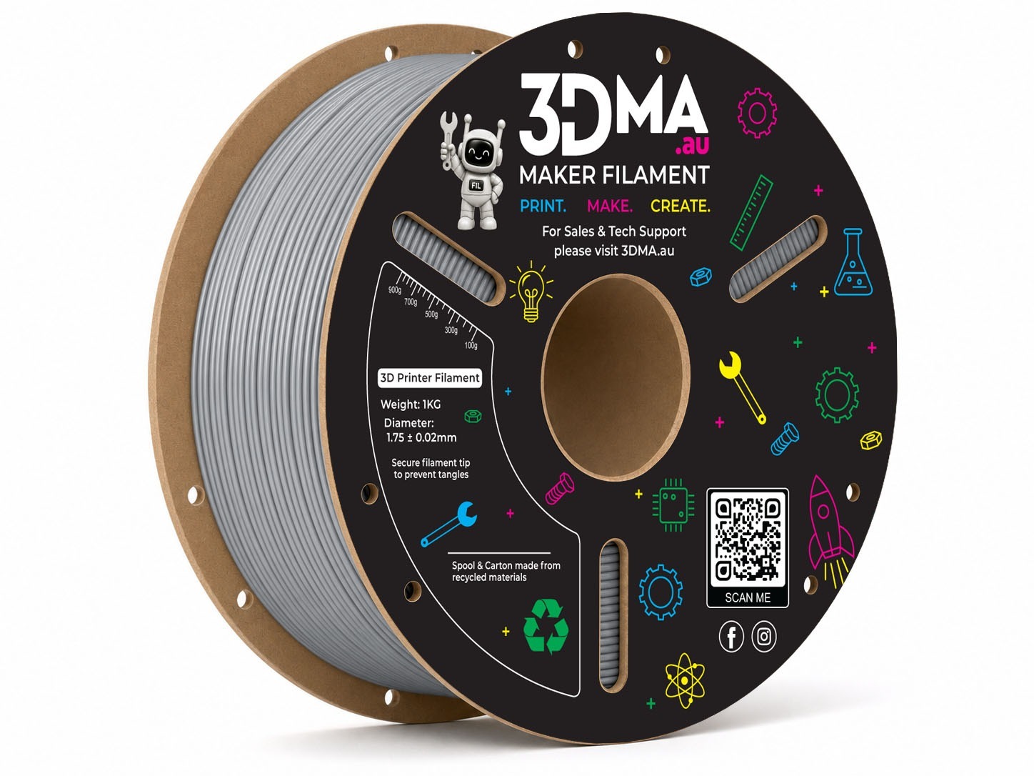 3DMA 3DMA - Ultra ABS High Flow - Grey - 1.75 mm - 1000 g