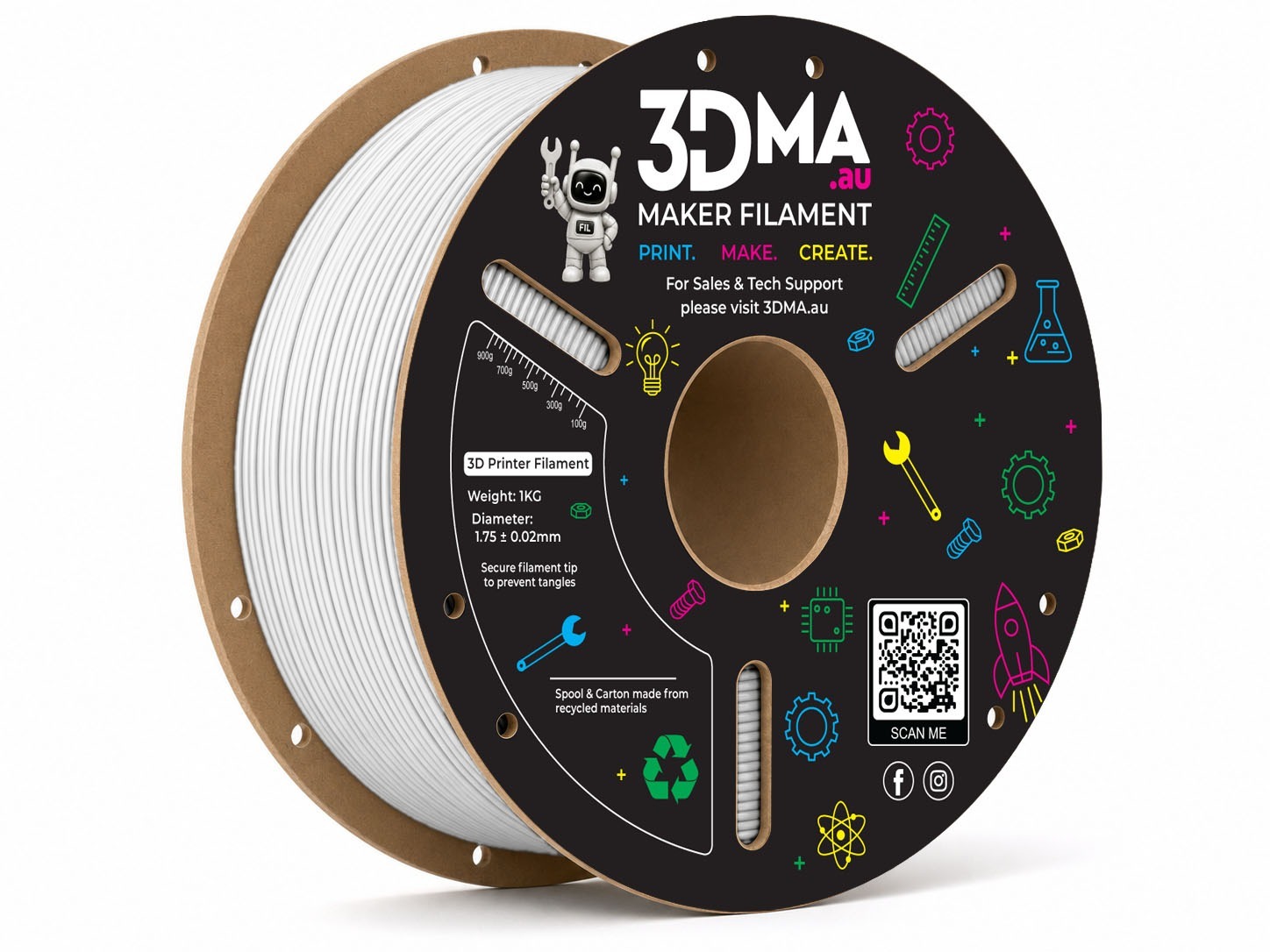 3DMA 3DMA - Ultra ABS High Flow - White - 1.75 mm - 1000 g