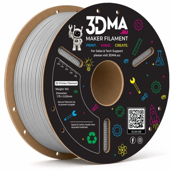 3DMA Ultra PETG High Flow Grey 3D printer filament spool