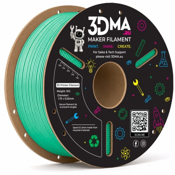 3DMA Ultra PLA+ High Flow Green 3D printer filament spool