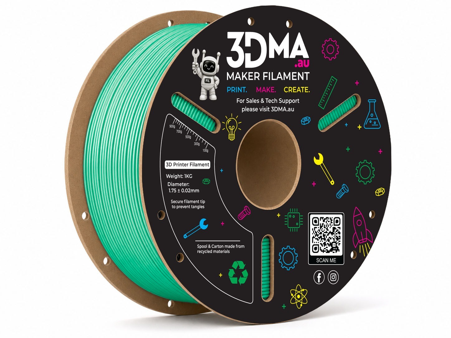 3DMA 3DMA - Ultra PLA+ High Flow - Green - 1.75 mm - 1000 g