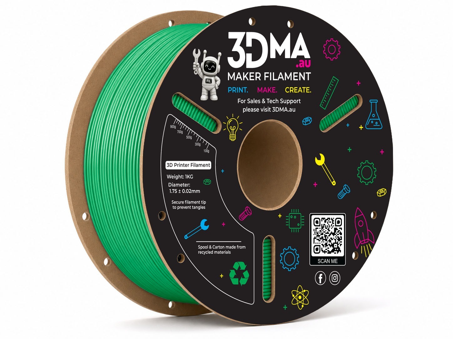 3DMA 3DMA - Ultra TPU-95A High Flow - Green - 1.75 mm - 1000 g