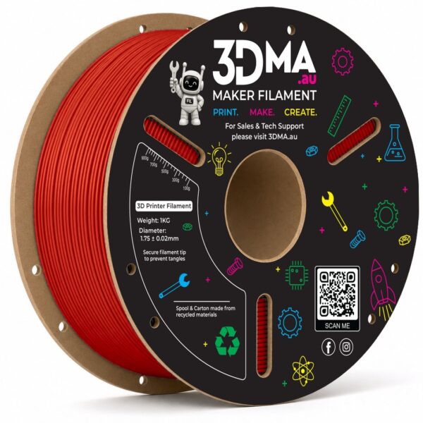 3DMA Ultra TPU-95A High Flow Red 3D printer filament spool