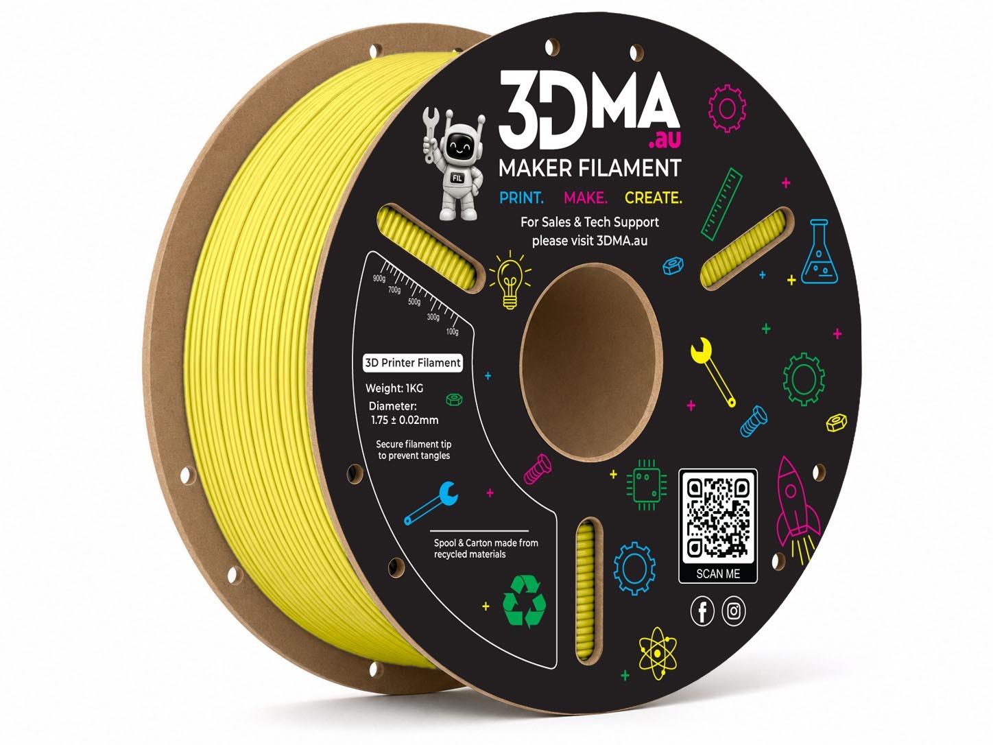 3DMA 3DMA - Ultra TPU-95A High Flow - Yellow - 1.75 mm - 1000 g