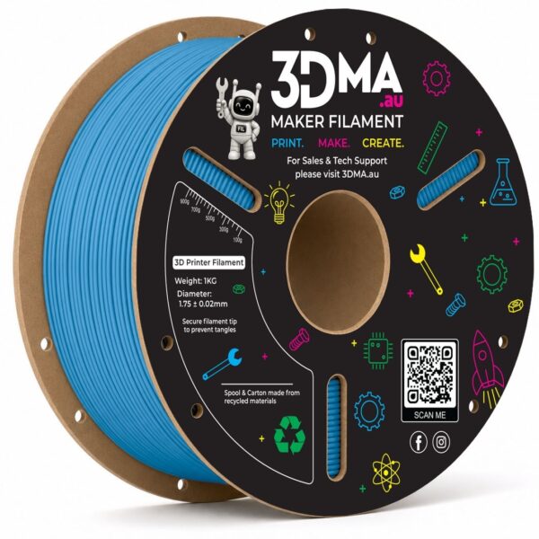 3DMA Matte PETG 3D Printer Filament 1.75mm 1kg - Blue