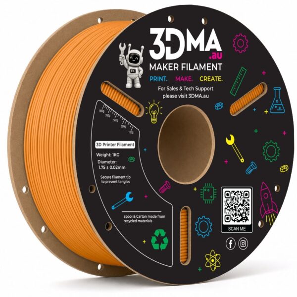 3DMA Matte PETG 3D Printer Filament 1.75mm 1kg - Orange