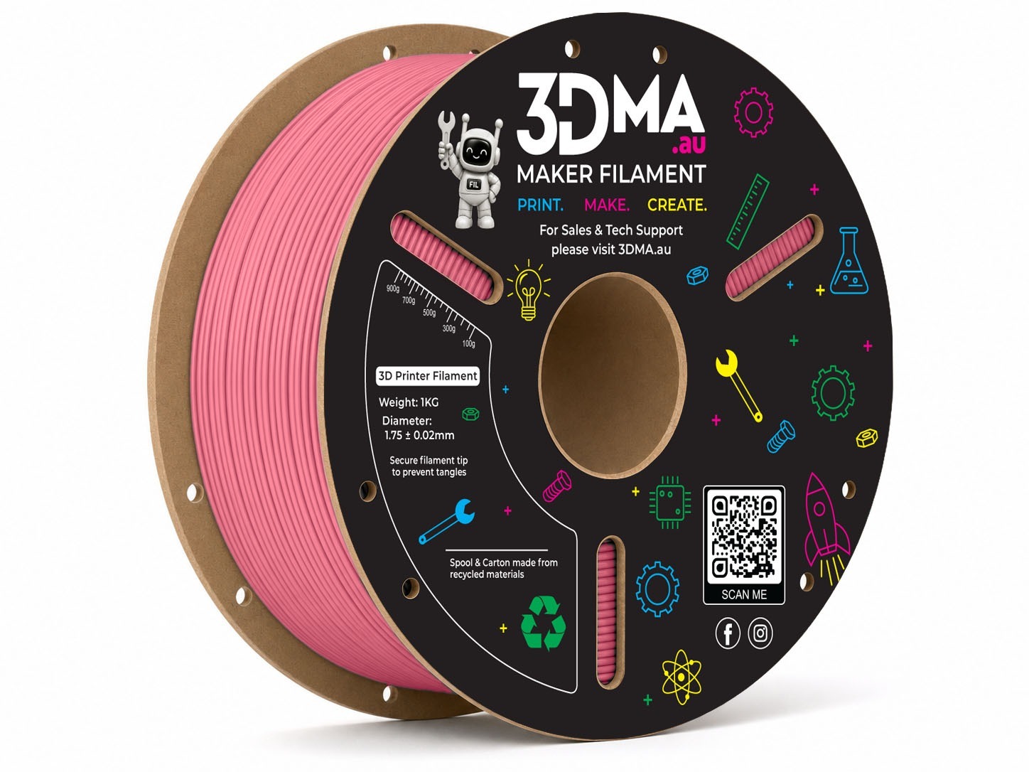 3DMA 3DMA - Matte PETG - Pink - 1.75 mm - 1000 g